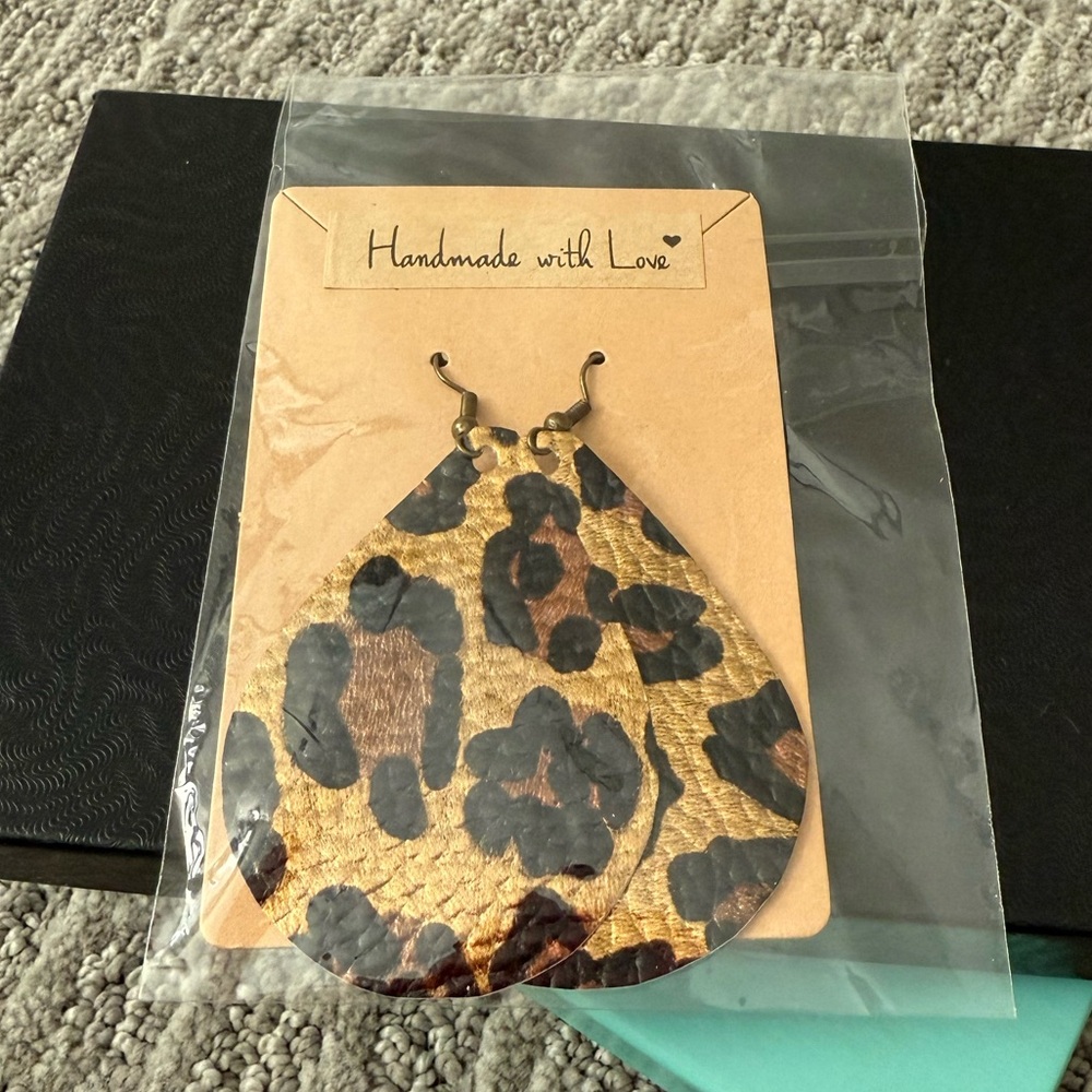 Leopard Print Leather Earrings